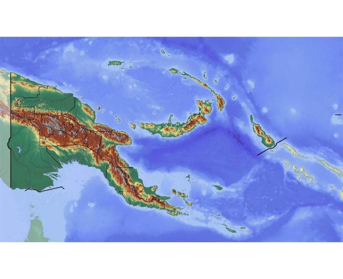 kina van papoea-nieuw-guinea topografische kaart