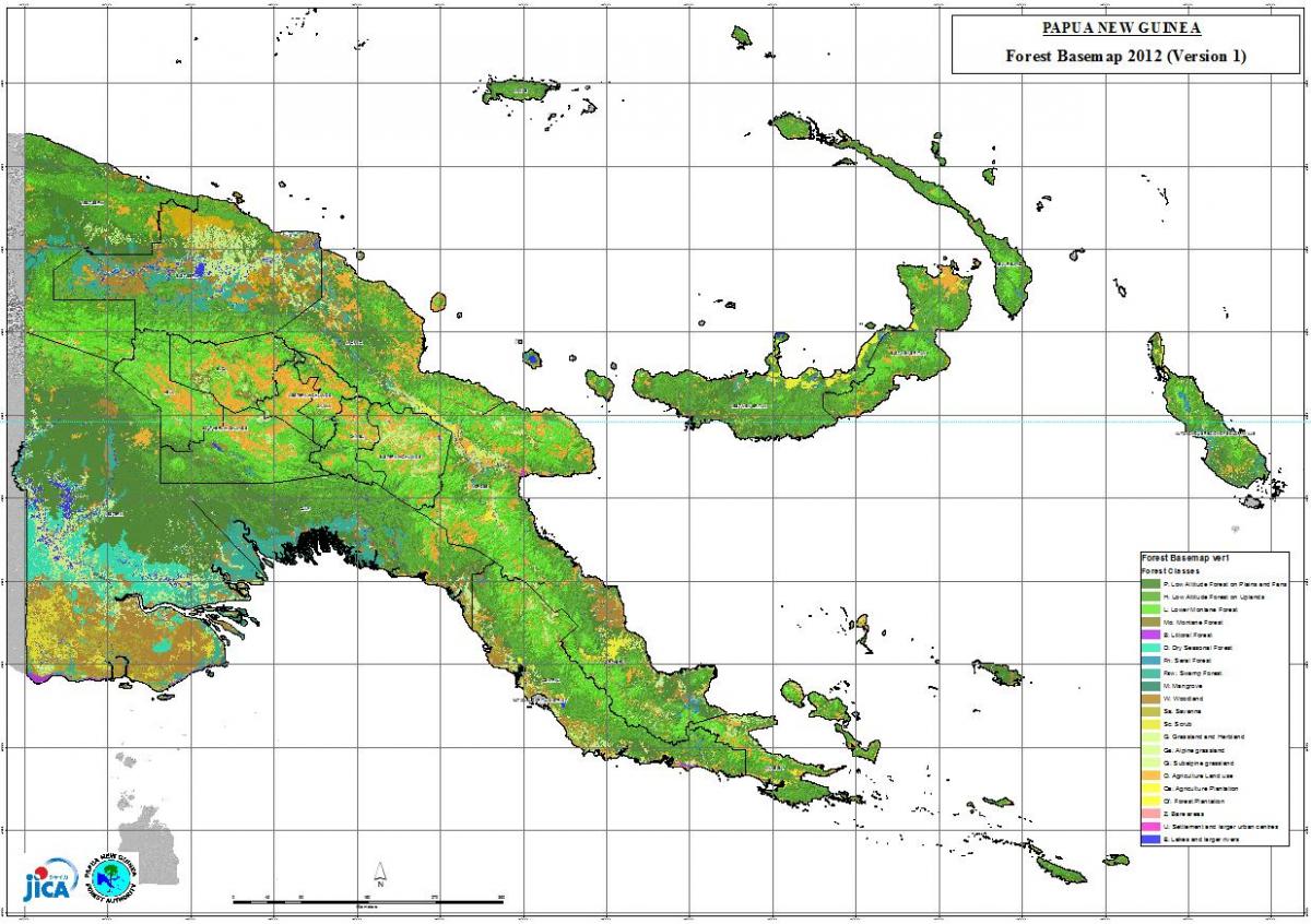 kaart van papoea-nieuw-guinea klimaat