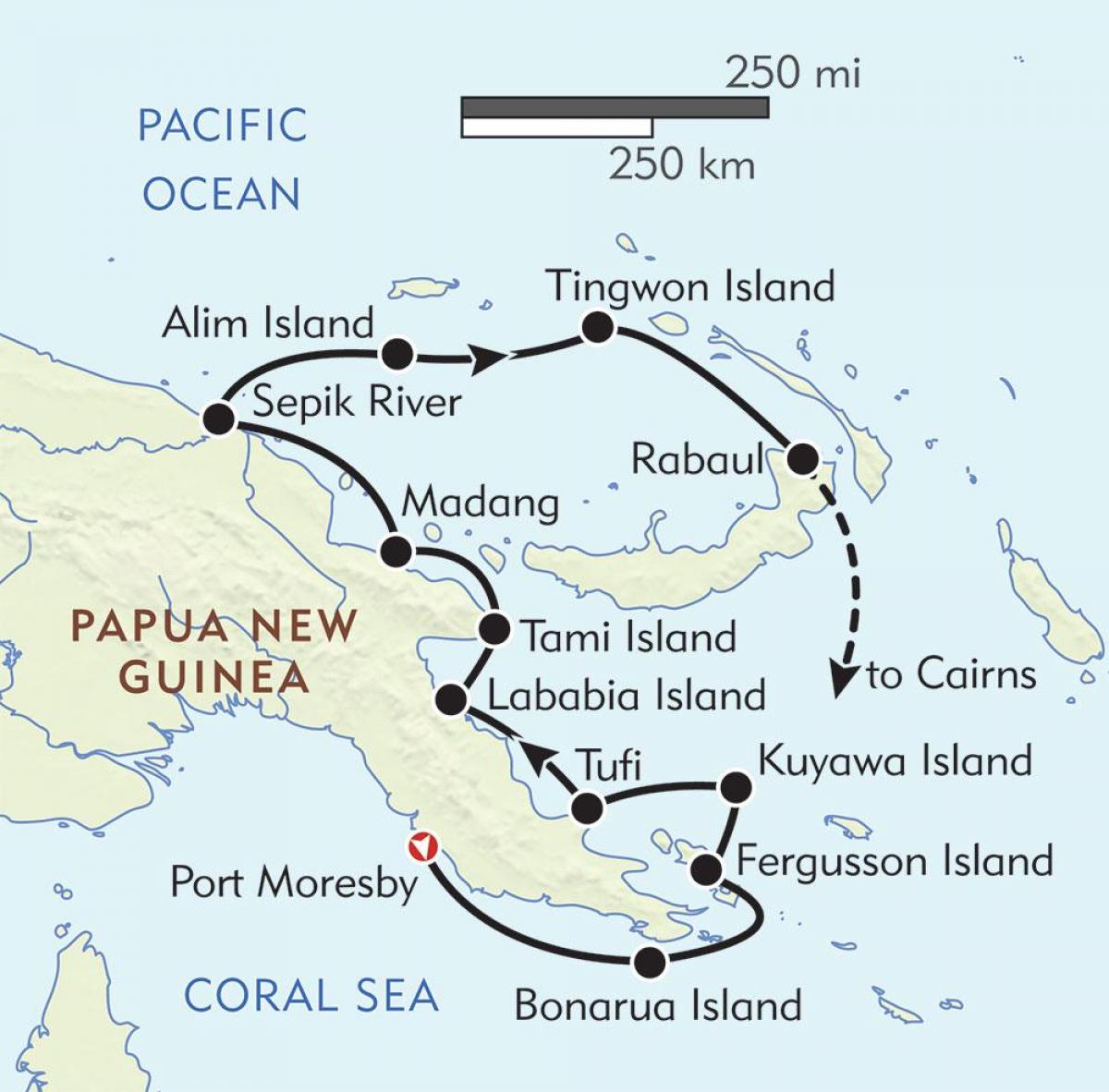 kaart van rabaul kina van papoea-nieuw-guinea