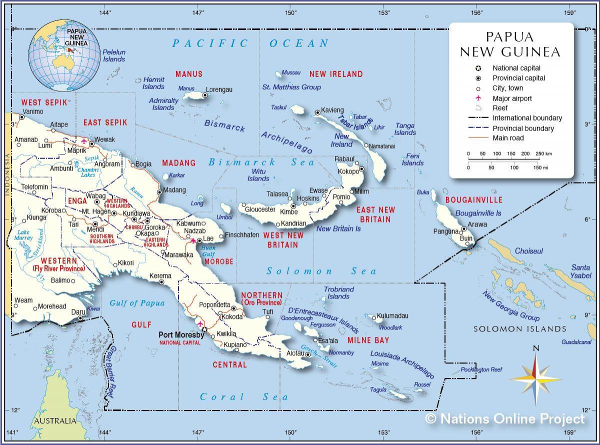 kaart van tari kina van papoea-nieuw-guinea 