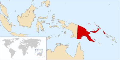 Kina van papoea-nieuw-guinea locatie op de kaart van de wereld