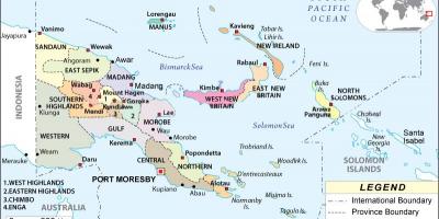 Kaart van papoea-nieuw-guinea provincies