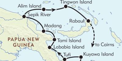 Kaart van rabaul kina van papoea-nieuw-guinea
